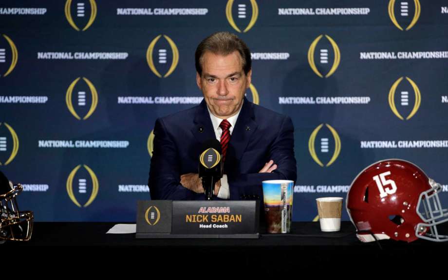 Alabama coach Nick Saban naturally was all business as he met the media Sunday for the final time prior to Monday night's game