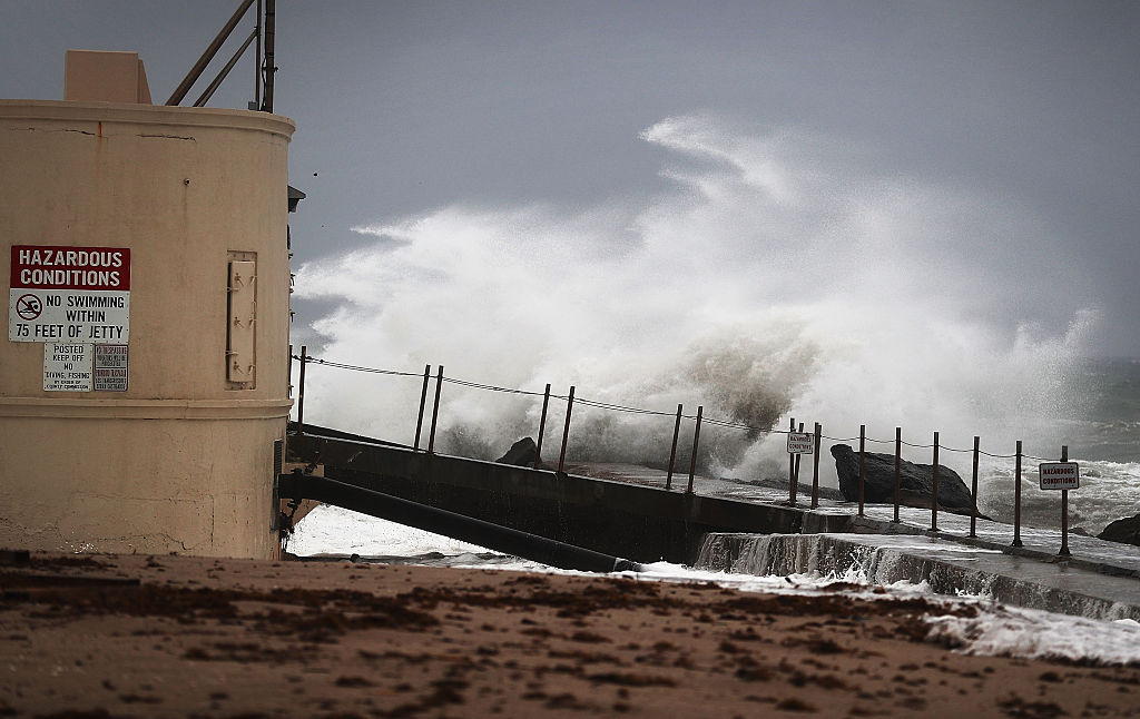 Waves crash ashore as Hurricane Matthew approaches Florida earlier this week