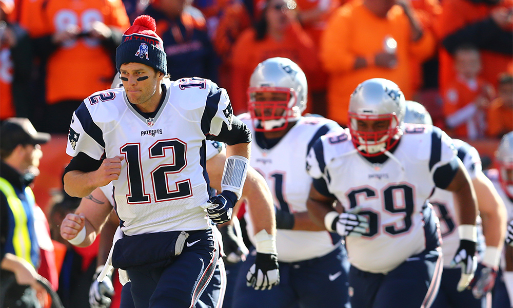 Jan 24 2016 Denver CO USA New England Patriots quarterback Tom Brady against the Denver Broncos in the AFC Championship football game at Sports Authority Field at Mile High. Mandatory Credit Mark J. Rebilas-USA TODAY Sports