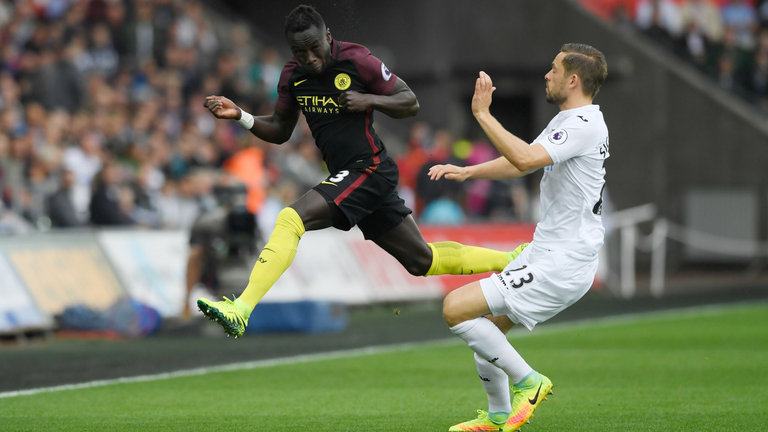 Bacary Sagna filled in for Kompany at centre-back against Crystal Palace