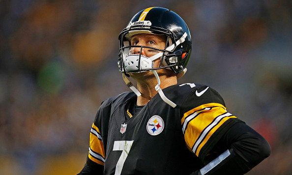 PITTSBURGH PA- NOVEMBER 13 Ben Roethlisberger #7 of the Pittsburgh Steelers looks on from the sidelines in the second quarter during the game against the Dallas Cowboys at Heinz Field