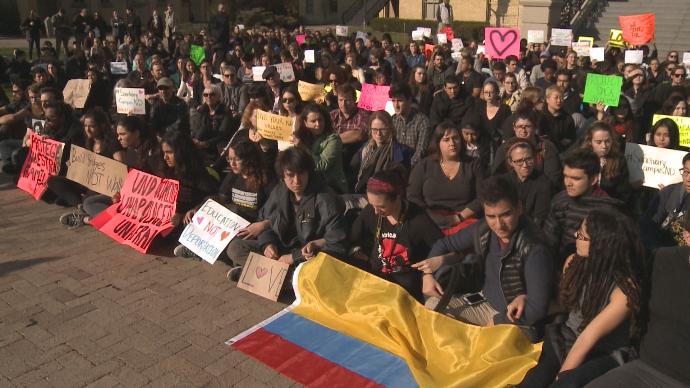 Hundreds walk out of Stanford classes, demand 'sanctuary campus'