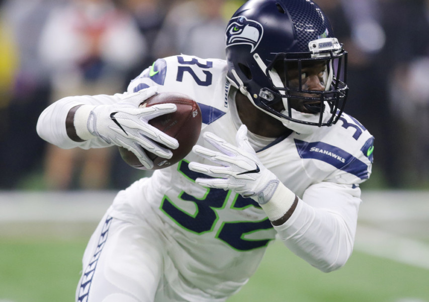 New Orleans LOUISIANA USA- Seattle Seahawks running back Christine Michael runs the ball against the New Orleans Saints in a game at the Mercedes Benz Superdome in New Orleans Louisiana