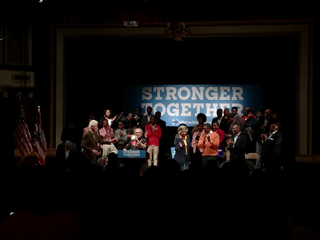 Former President Clinton campaigns in east Columbus