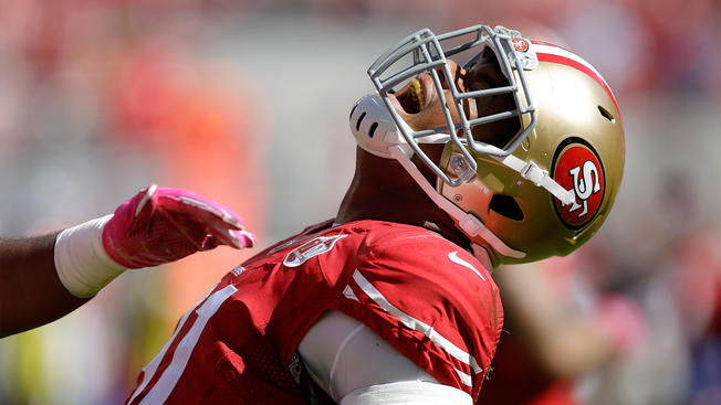 Matt Maiocco49ers Armstead exits vs Saints with aggravation of shoulder injury