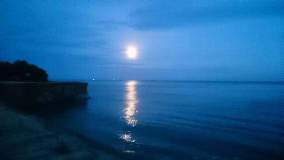 SUPERMOON Rising on Sunday evening at Sprey Point, Teignmouth taken by Tony Mullen of Kingsteignton