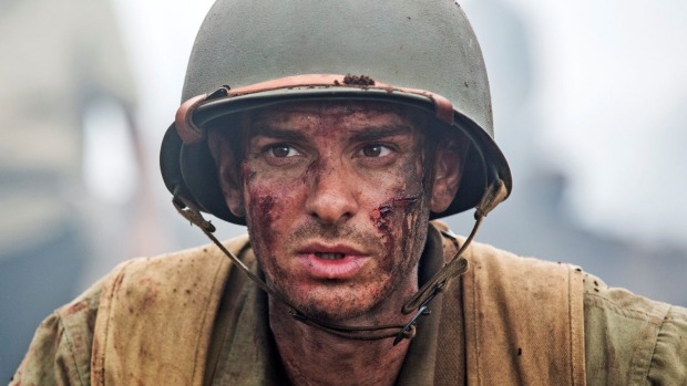 Andrew Garfield plays Desmond Doss in Mel Gibson's World War II drama Hacksaw Ridge