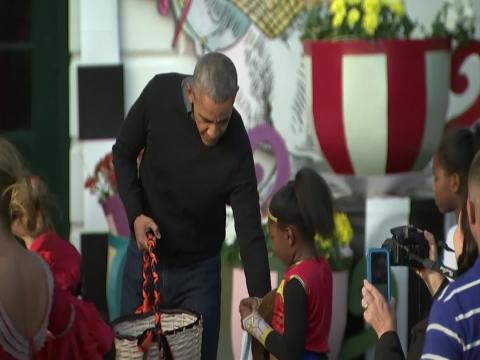 Barack and Michelle Obama celebrate last Halloween in the White House