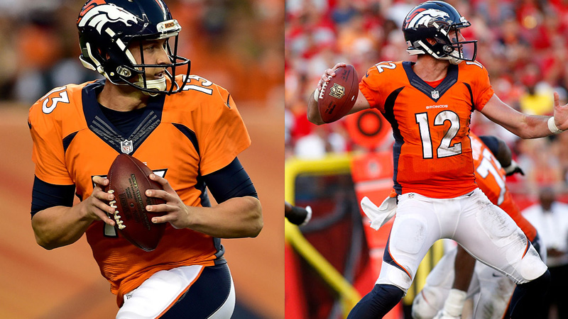 Broncos quarterbacks Trevor Siemian and Paxton Lynch