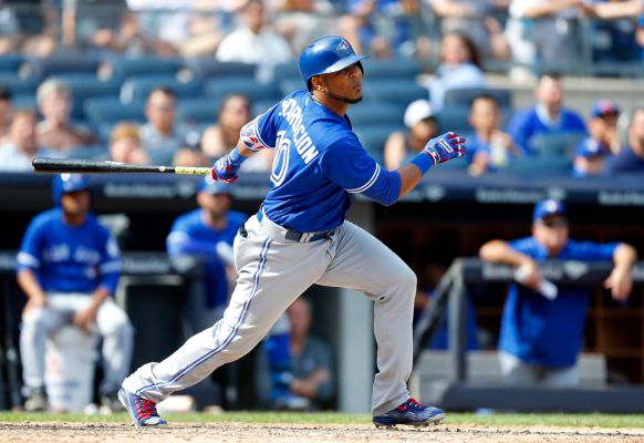 Edwin Encarnacion #10 of the Toronto Blue Jays