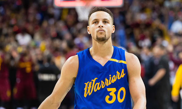 CLEVELAND OH- DECEMBER 25 Stephen Curry #30 of the Golden State Warriors reacts as he walks off the court after the Golden State Warriors lost to the Cleveland Cavaliers at Quicken Loans Arena