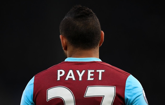 Detail of the back of West Ham United's Dimitri Payet