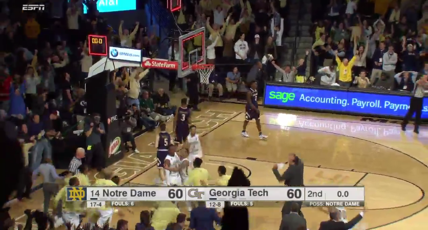 Irish Fall At The Buzzer To Georgia Tech