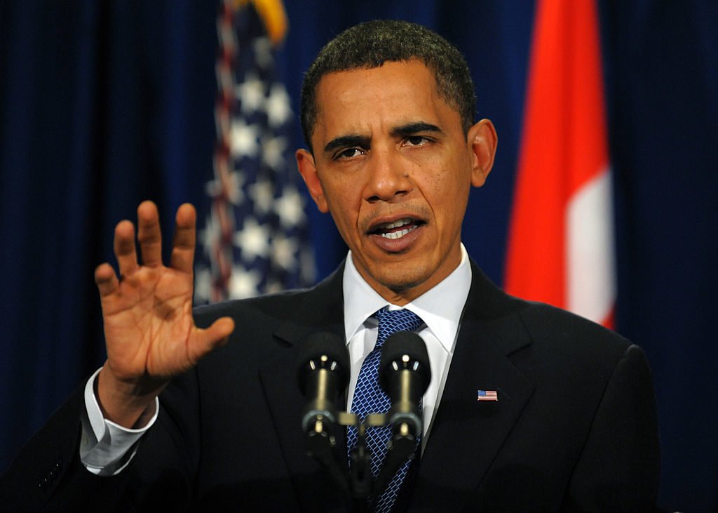 US President Barack Obama gives a press