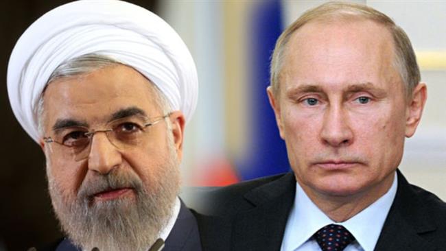 Iranian President Hassan Rouhani and his Russian counterpart Vladimir Putin