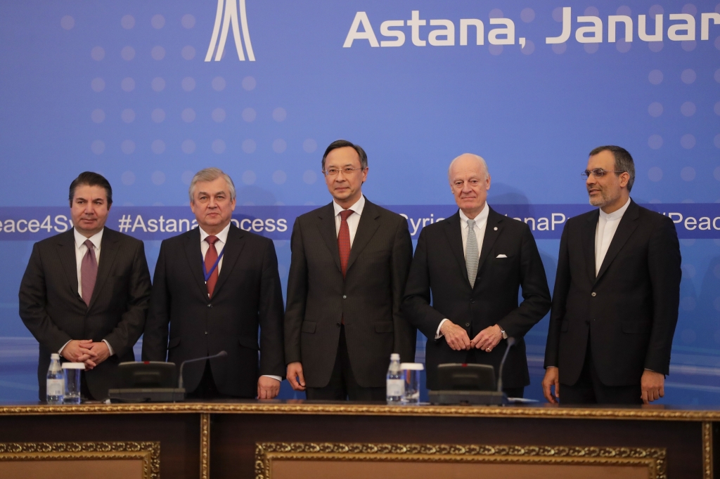 Sedat Onal Kairat Abdrakhmanov Alexander Lavrentiev Staffan de Mistura Hossein Jaber Ansari