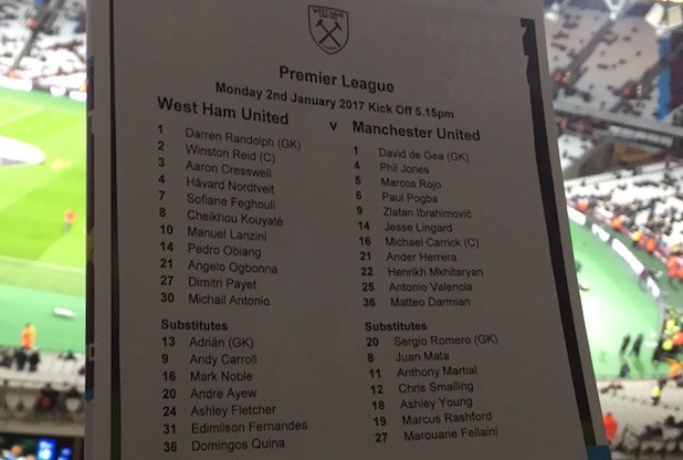 Three changes for Slaven Bilic's side