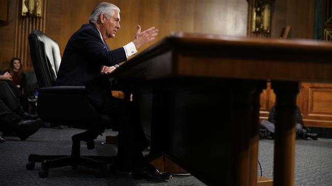 Former Exxon Mobil executive Rex Tillerson testifies during his confirmation hearing for Secretary of State before the Senate Foreign Relations Committee on Capitol Hill in Washington DC