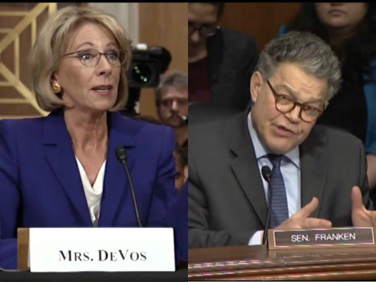 Betsy DeVos Al Franken Senator Al Franken