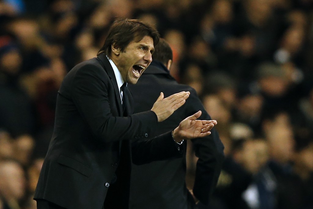 Chelsea's Italian head coach Antonio Conte gestures on the touchline during the English Premier League football match between Tottenham Hotspur and Chelsea at White Hart Lane in London