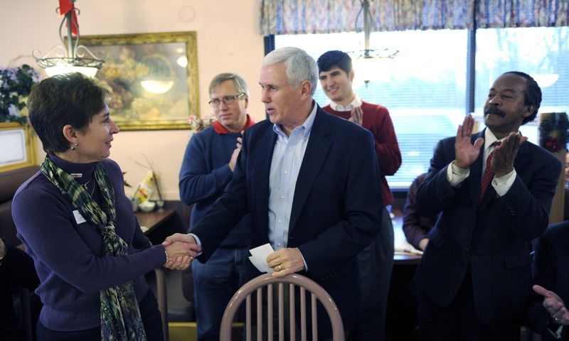 Vice President Mike Pence at a 2012 meeting in South Bend Indiana