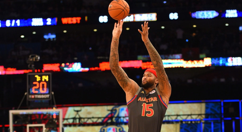 Feb 19 2017 New Orleans LA USA Western Conference center  forward De Marcus Cousins of the Sacramento Kings shoots the ball in the 2017 NBA All Star Game at Smoothie King Center. Mandatory Credit Bob Donnan-USA TODAY Sports