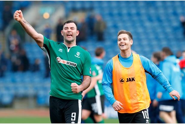 Matt Rhead celebrates Saturday's historic victory