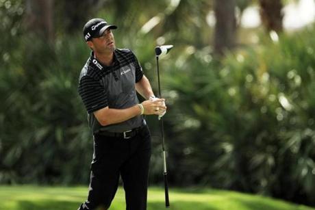 PALM BEACH GARDENS FL- FEBRUARY 24 Ryan Palmer of the United States plays his shot from the second tee during the second round of The Honda Classic at PGA National Resort and Spa