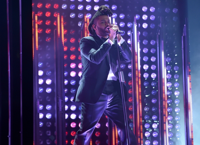 The Weeknd performs at the 2016 Grammy Awards