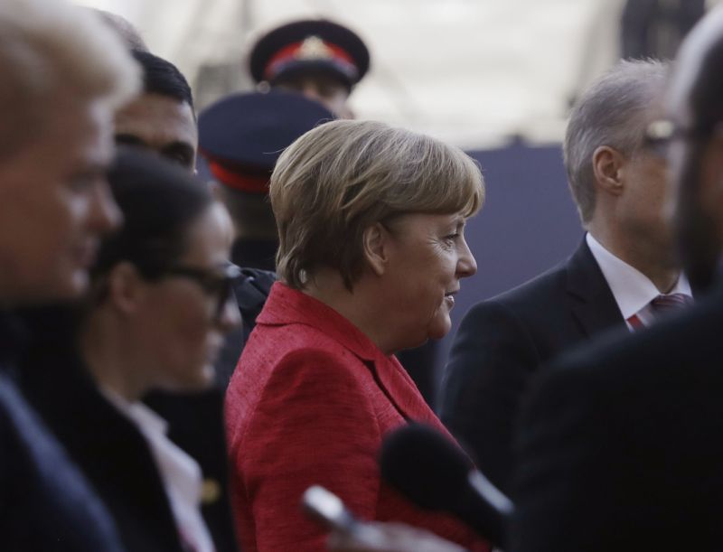 German Chancellor Angela Merkel arrives for an EU summit in Valletta Malta Friday Feb. 3 2017. More