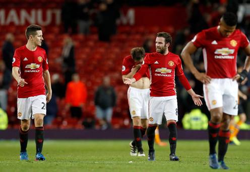 We blew it Juan Mata and Ander Herrera show their frustration after the 0-0 draw with Hull at Old Trafford last