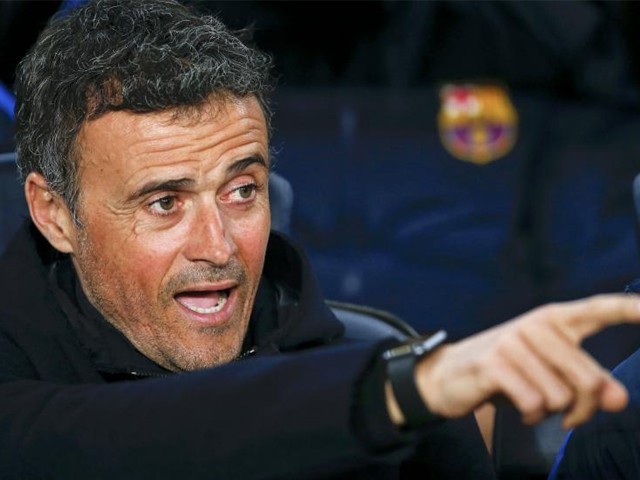 Barcelona's coach Luis Enrique Martinez before the match against Leganes