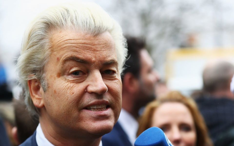 PVV Candidate Geert Wilders Addresses The Crowds At Campaign Rally