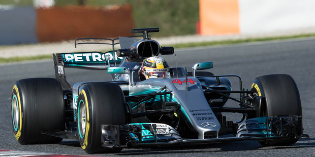 Lewis Hamilton during the Formula One winter testing at Circuit de Catalunya