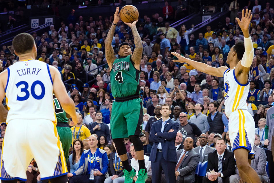 UIsaiah Thomas and the Celtics outscored the Warriors 27-15 in the 4th quarter. Kelley L. Cox USA Today Sports  Reuters