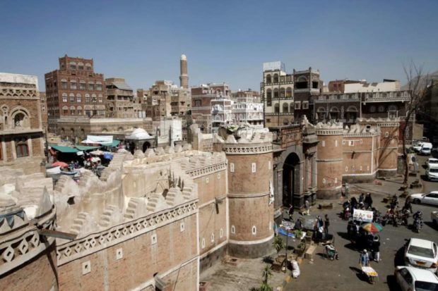 People shop at the old market in the historic city of Sana'a Yemen