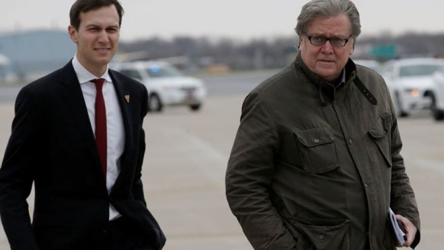 FILE Fox News has learned that there is a schism between Steve Bannon right and a group led by Trump’s son-in-law Jared Kushner