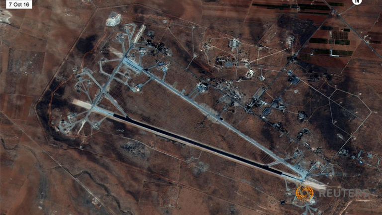 Shayrat Airfield in Homs Syria is seen in this Digital Globe satellite image     
   Enlarge  Caption