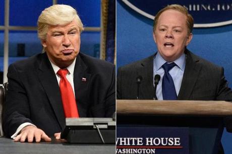 This week’s “Saturday Night Live” took aim at President Trump and Sean Spicer