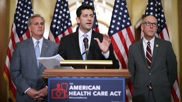 Speaker of the House Paul Ryan takes questions from reporters about the American Health Care Act