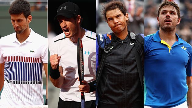 Djokovic Murray Nadal and Wawrinka. Image Getty