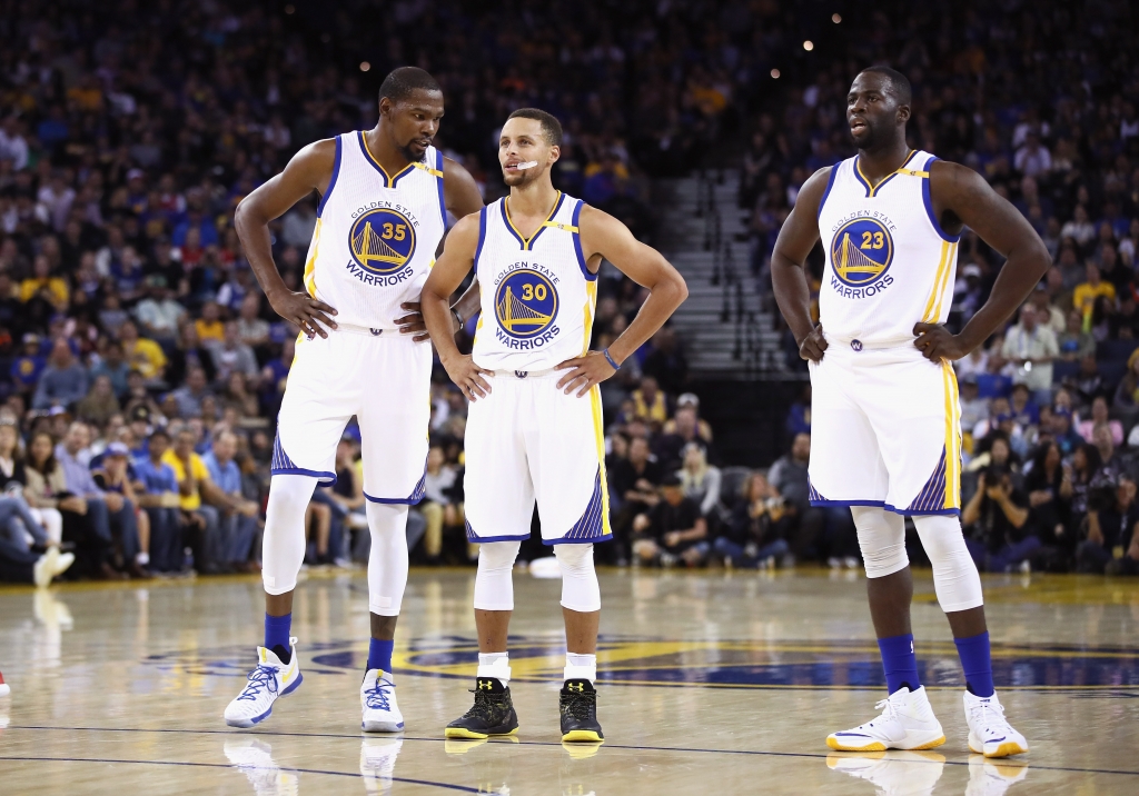 Kevin Durant Steph Curry and Draymond Green have a chance to accomplish something no NBA team has ever done