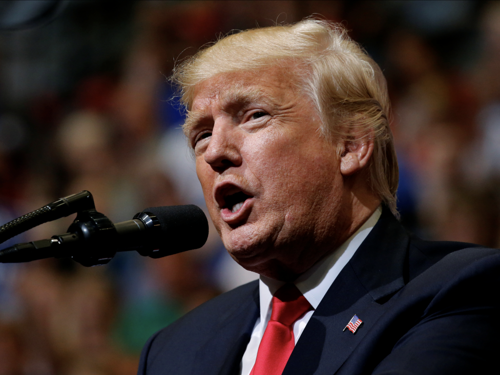 President Donald Trump during a rally.   REUTERS  Jonathan Ernst