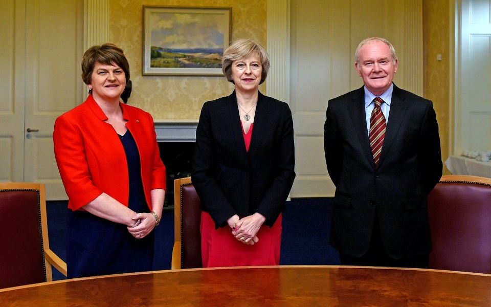 UK's Prime Minister Theresa May Visits Northern Ireland