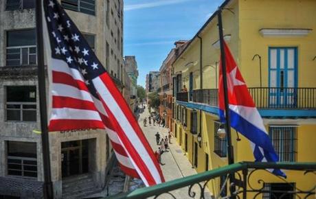 17 2016 shows Cuban and US flags in Havana. President Donald Trump's administration will press Cuba on human rights progress a top US official said