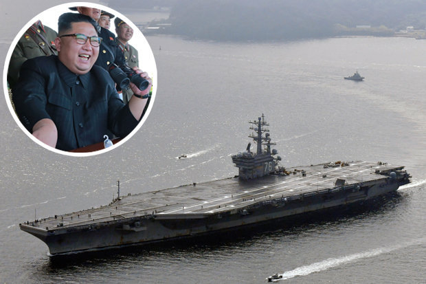 USS Ronald Reagan and Kim Jong-un