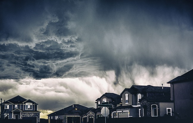 Stormy Clouds Over Neighborhood