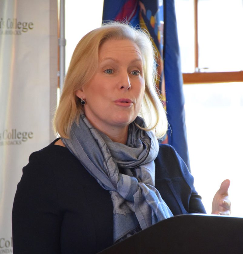 United States Sen. Kirsten Gillibrand speaks at Paul Smith’s College Monday afternoon