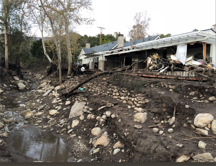 Destroyed home near East Valley Road