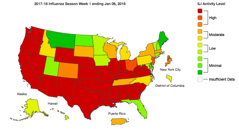 The flu is officially an epidemic in the US